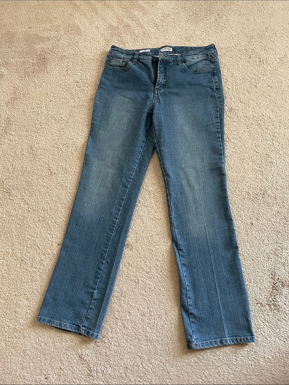 St. John's Bay Mid-Blue Women's Straight-Leg Jeans